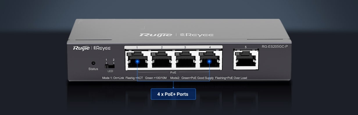  5-Port Gigabit Managed Switch with 4 PoE+ Ports