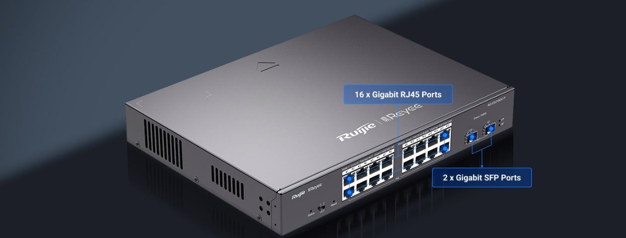 18-Port Gigabit Managed Switch with 16 PoE+ Ports