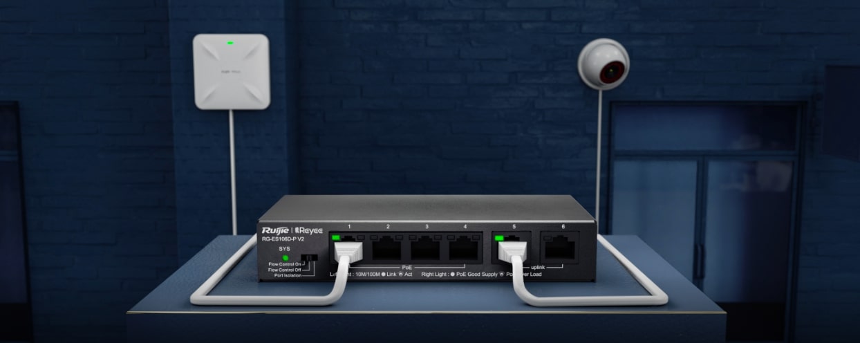 6-Port 10/100Mbps Unmanaged Switch with 4 PoE+ Ports