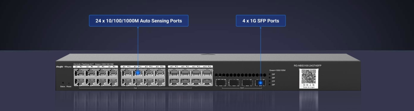 24-Port Gigabit Layer 2 Managed   Switch, 4 x SFP Uplinks   