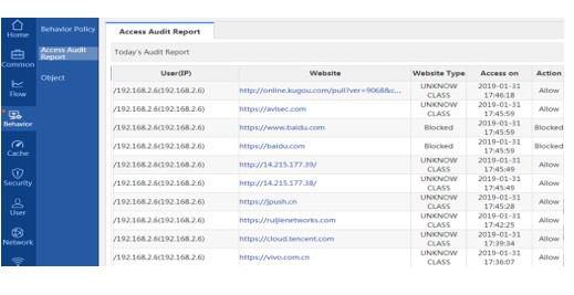 Built-in Internet Audit Log Storage